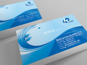 蓝色科技公司名片设计 高清CDR模板与商业服务理念